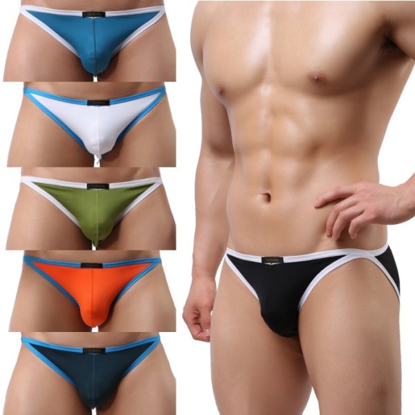 Photo1: Men's Paiping Bi-Color Bikini (1)